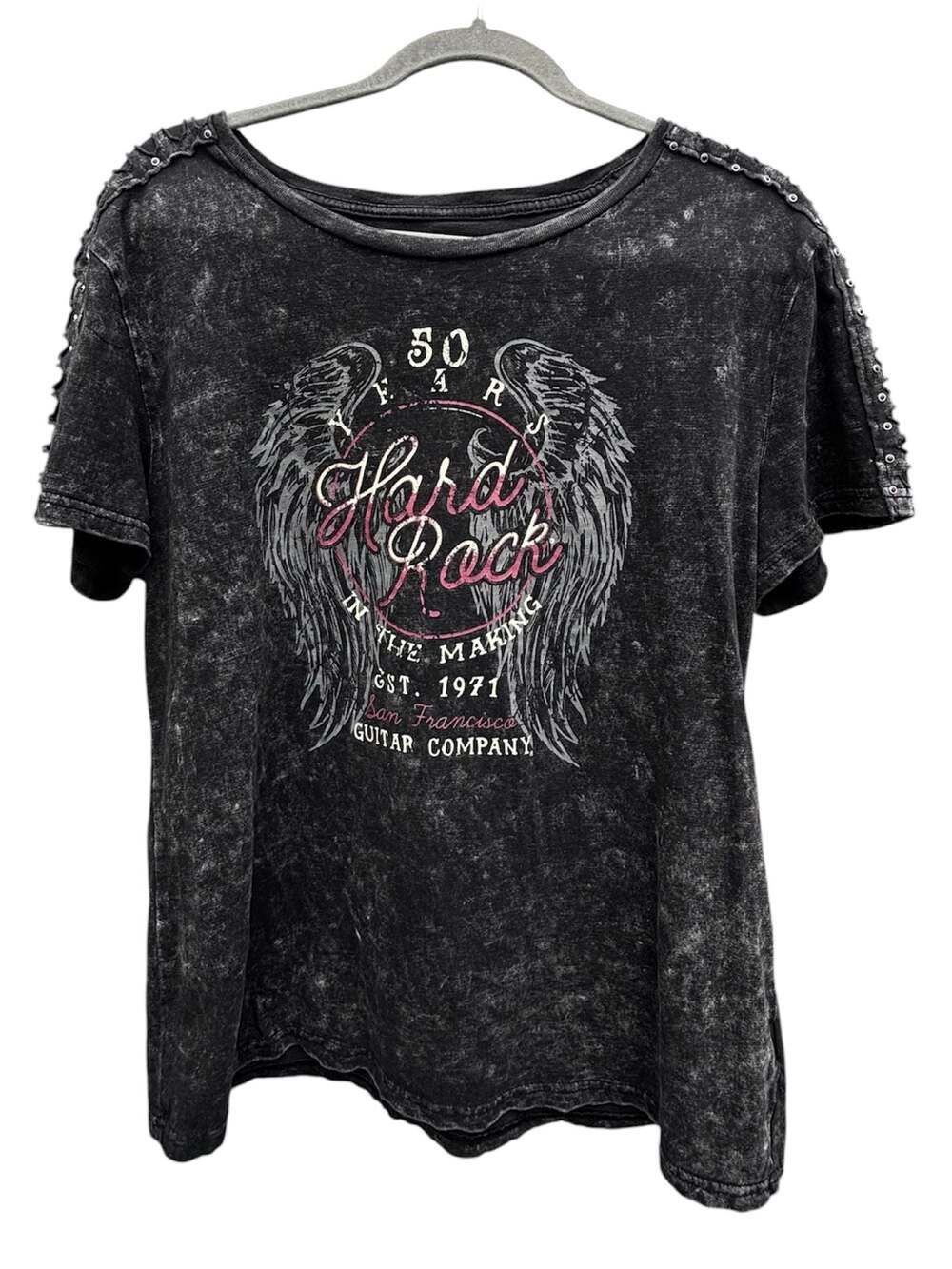 Hard Rock Guitar Company 50 Years In The Making Graphic T-Shirt with Grommet Sho